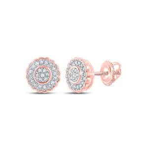 Radiant Rose Cluster Diamond Earrings