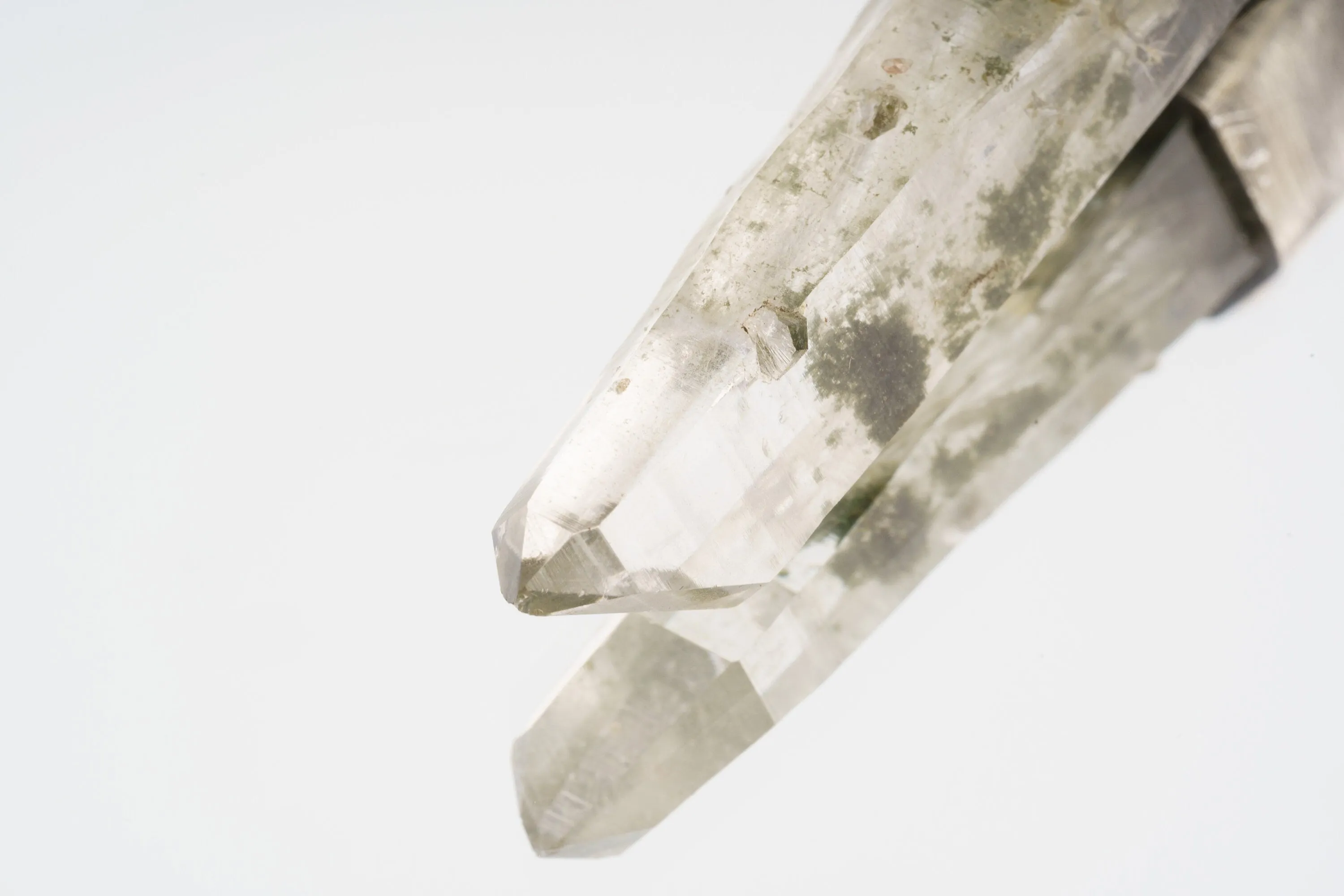 Raw Gem Emerald, Dravite Tourmaline & Wrapped Himalayan White Rutile Quartz Pendant, Aged Look Sterling Silver, ADJUSTABLE 16" Chain
