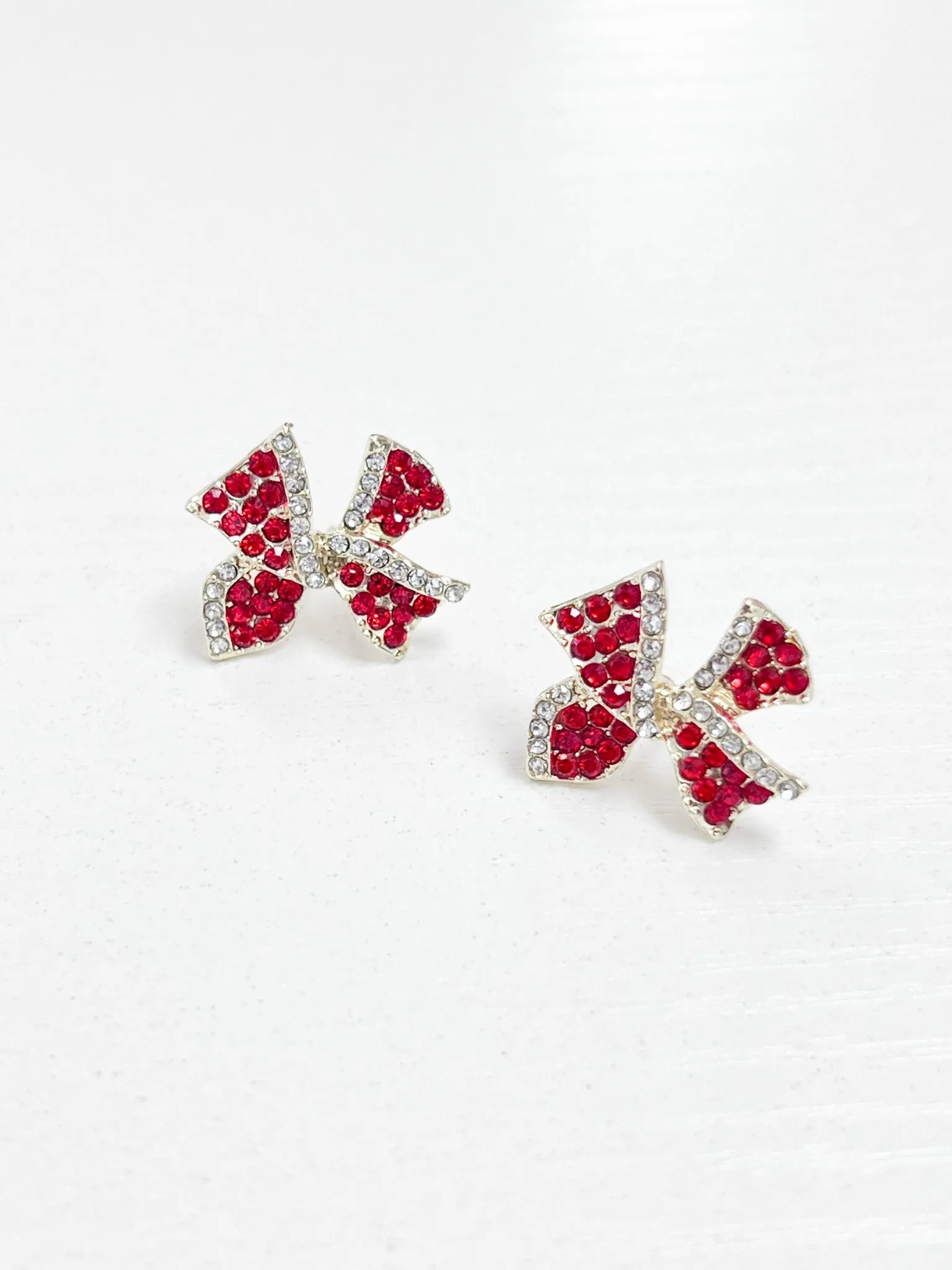 Rhinestone Bow Earrings