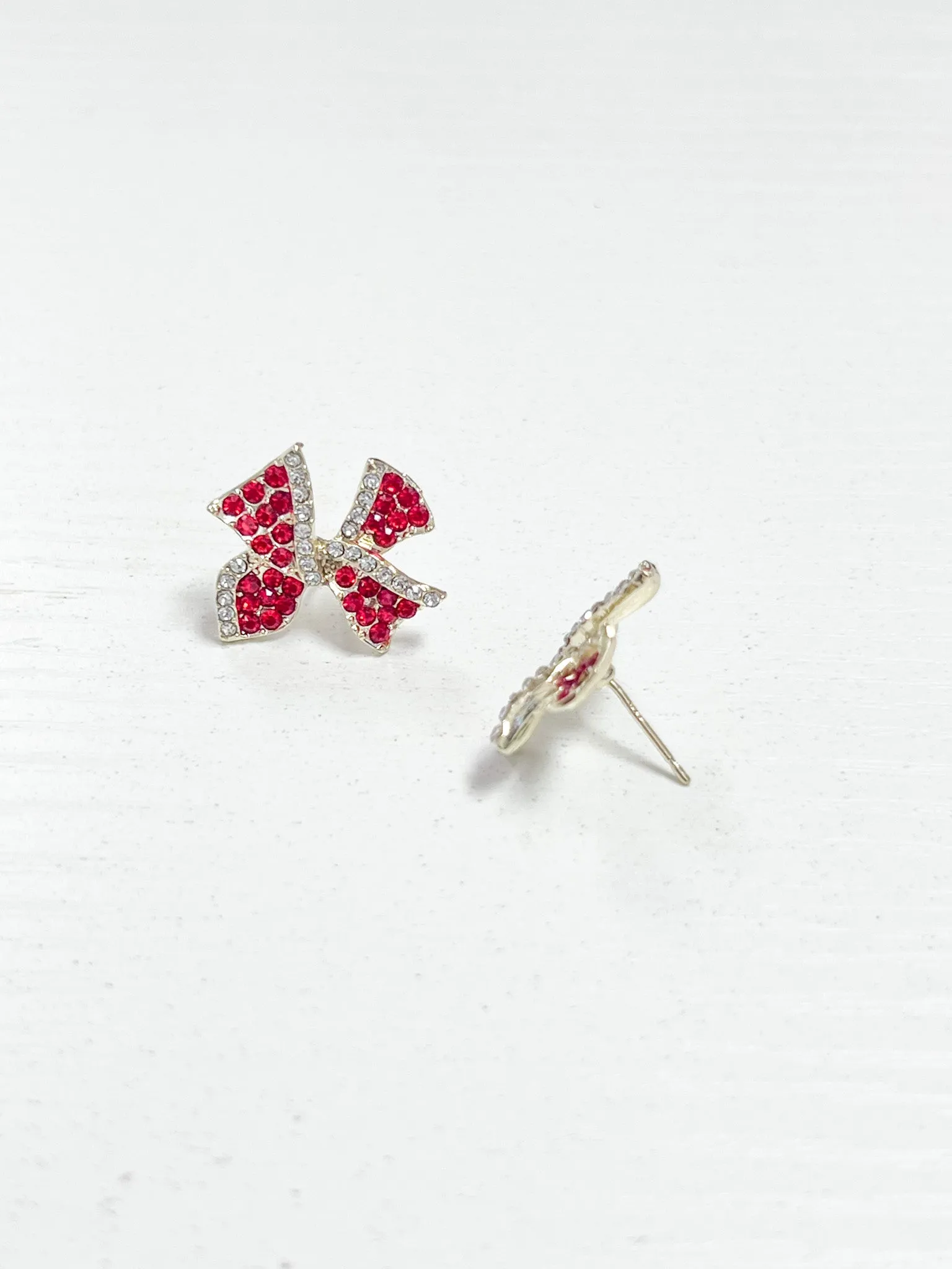 Rhinestone Bow Earrings