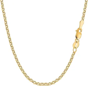 Rich 14K Yellow Gold 20" Rolo Link Chain