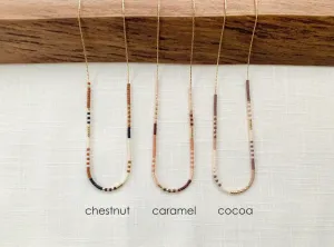 Rich Neutral Seed Bead Necklace - Cocoa