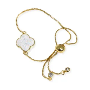 ROMALI 18K Gold-Plated Shimmer Clover Bracelet