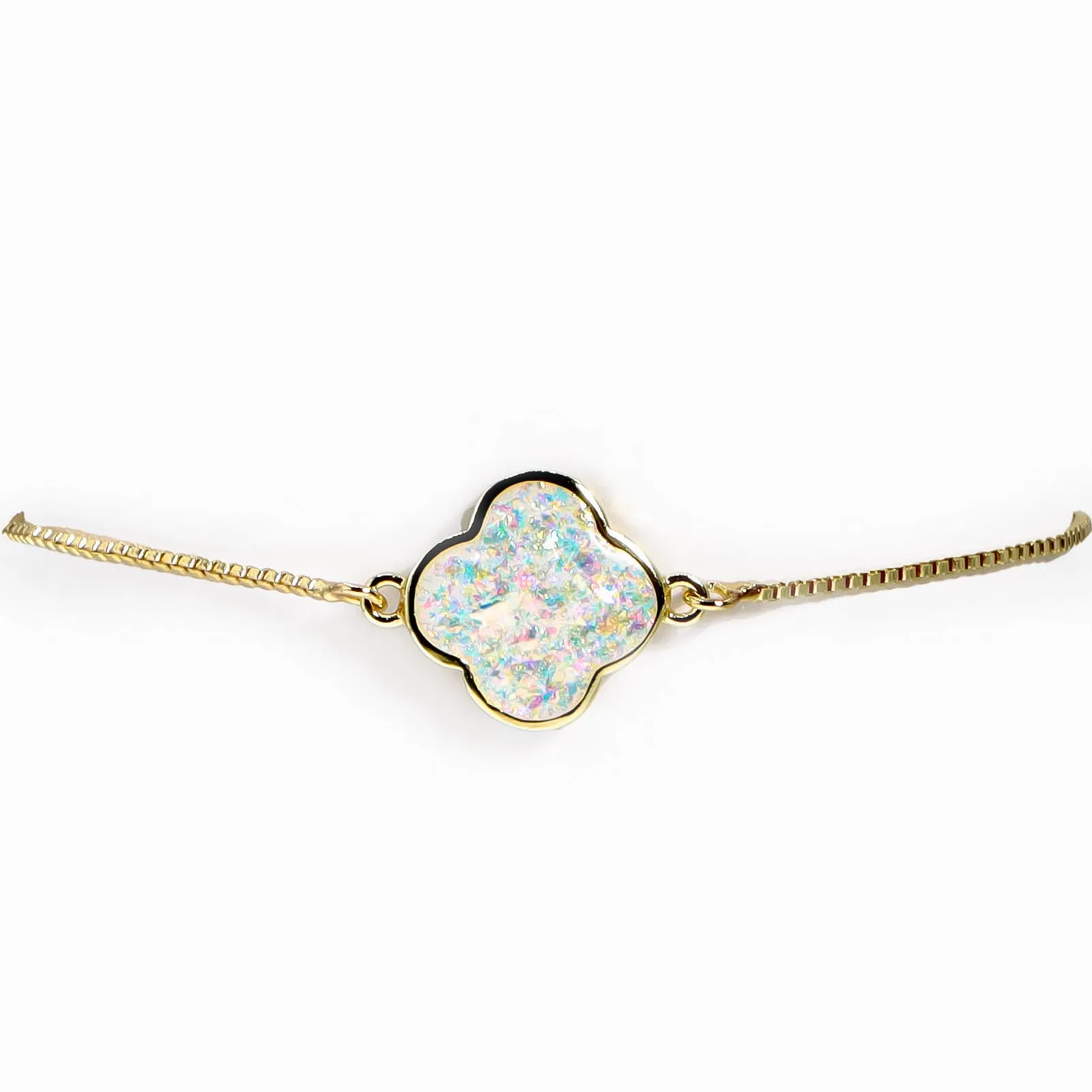 ROMALI 18K Gold-Plated Shimmer Clover Bracelet