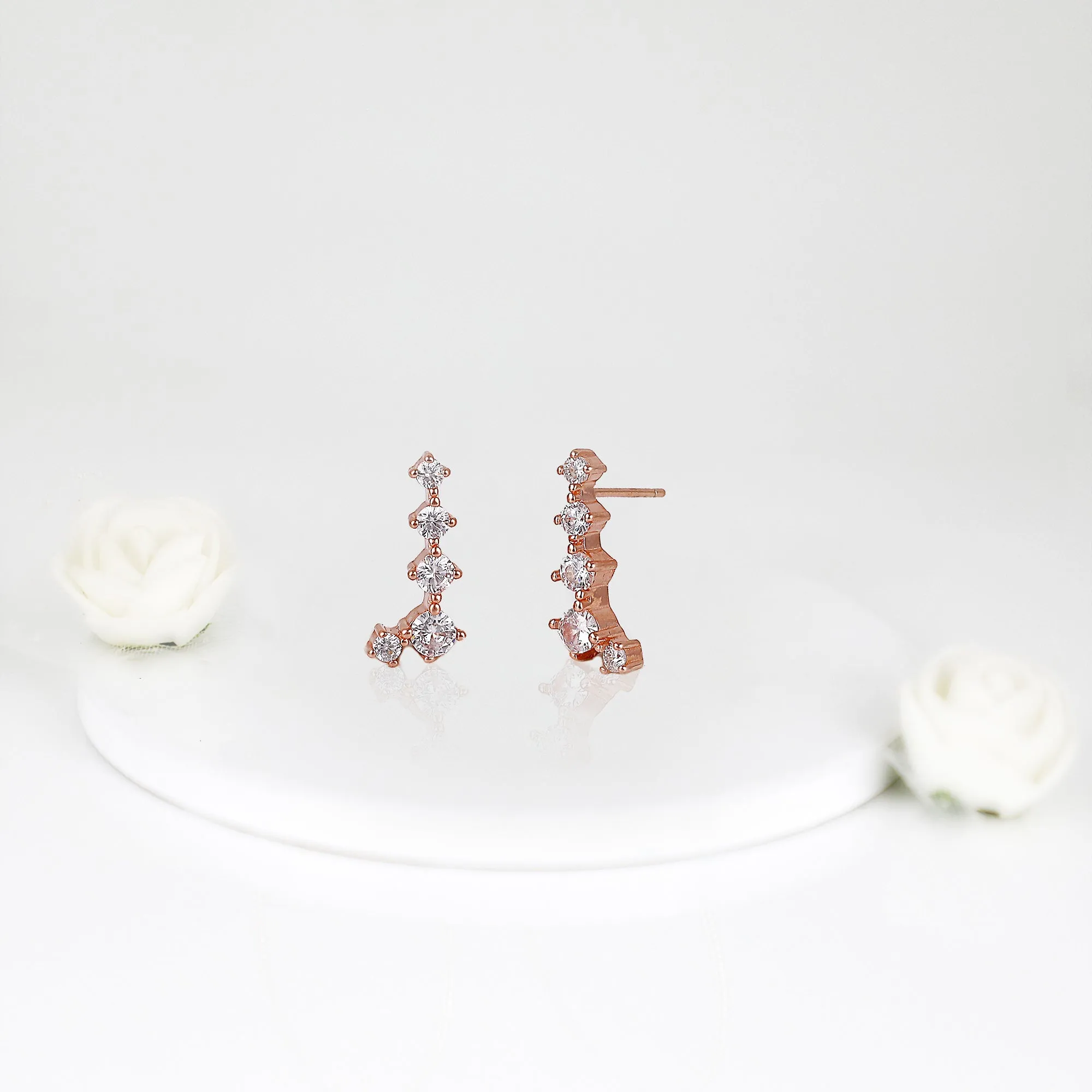 Rose Gold Sparkling Constellation Earrings