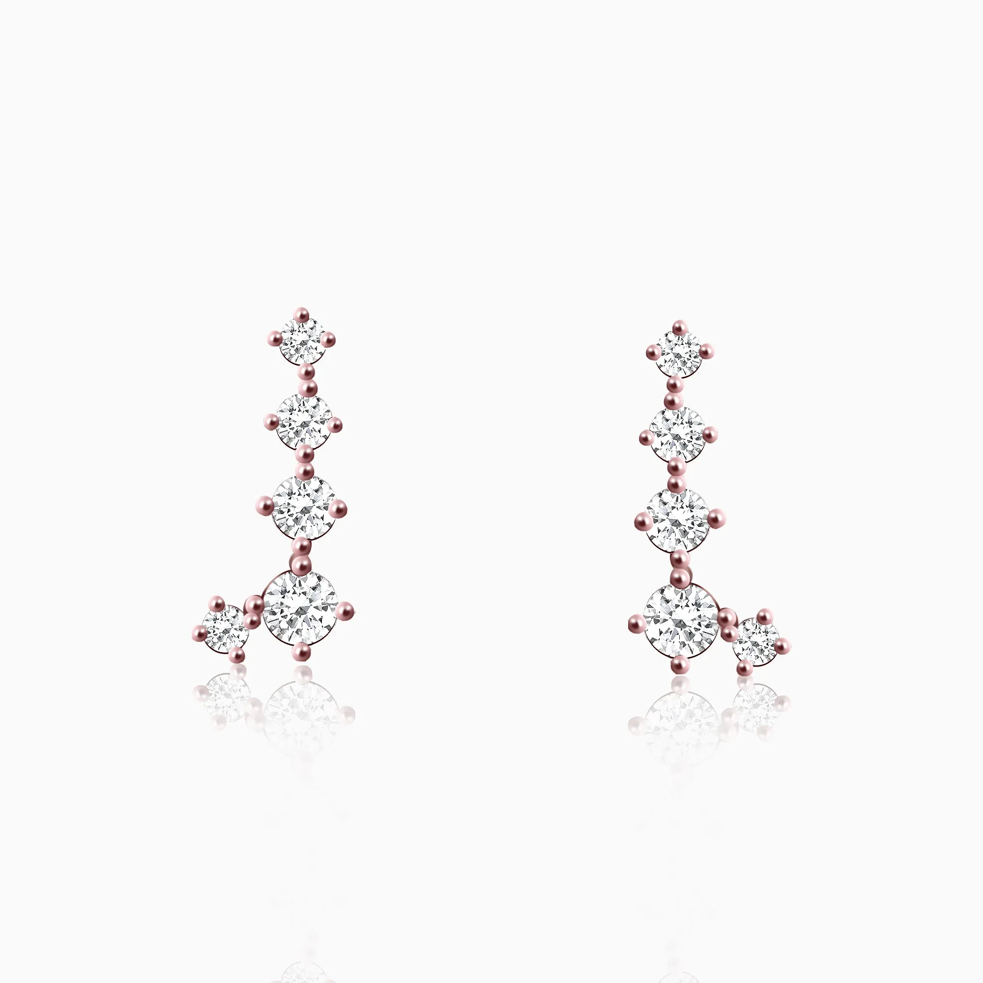Rose Gold Sparkling Constellation Earrings