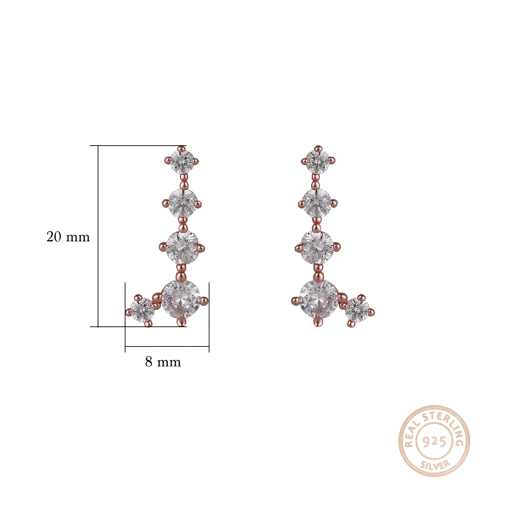 Rose Gold Sparkling Constellation Earrings