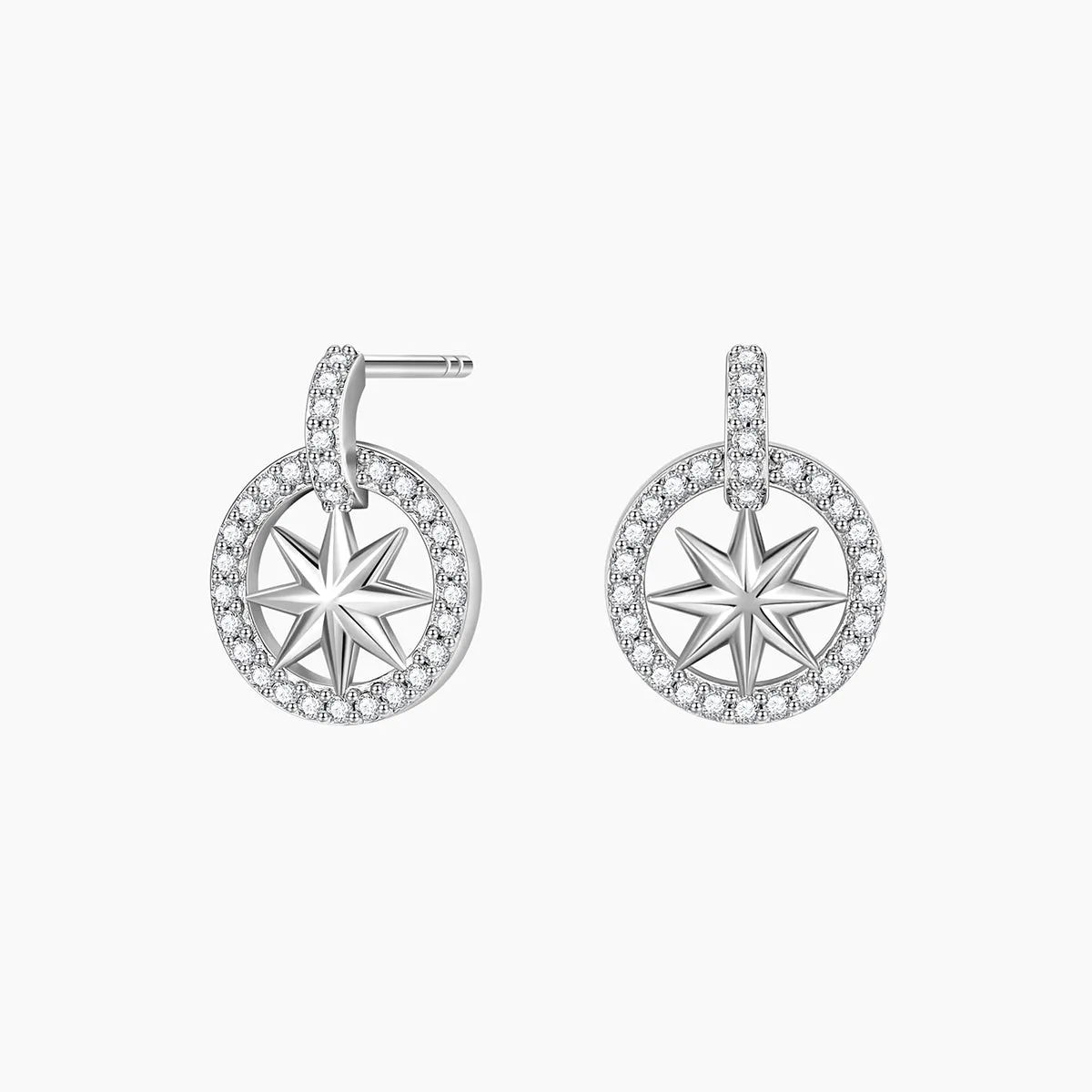 Round Charm Star Earring Studs For Women