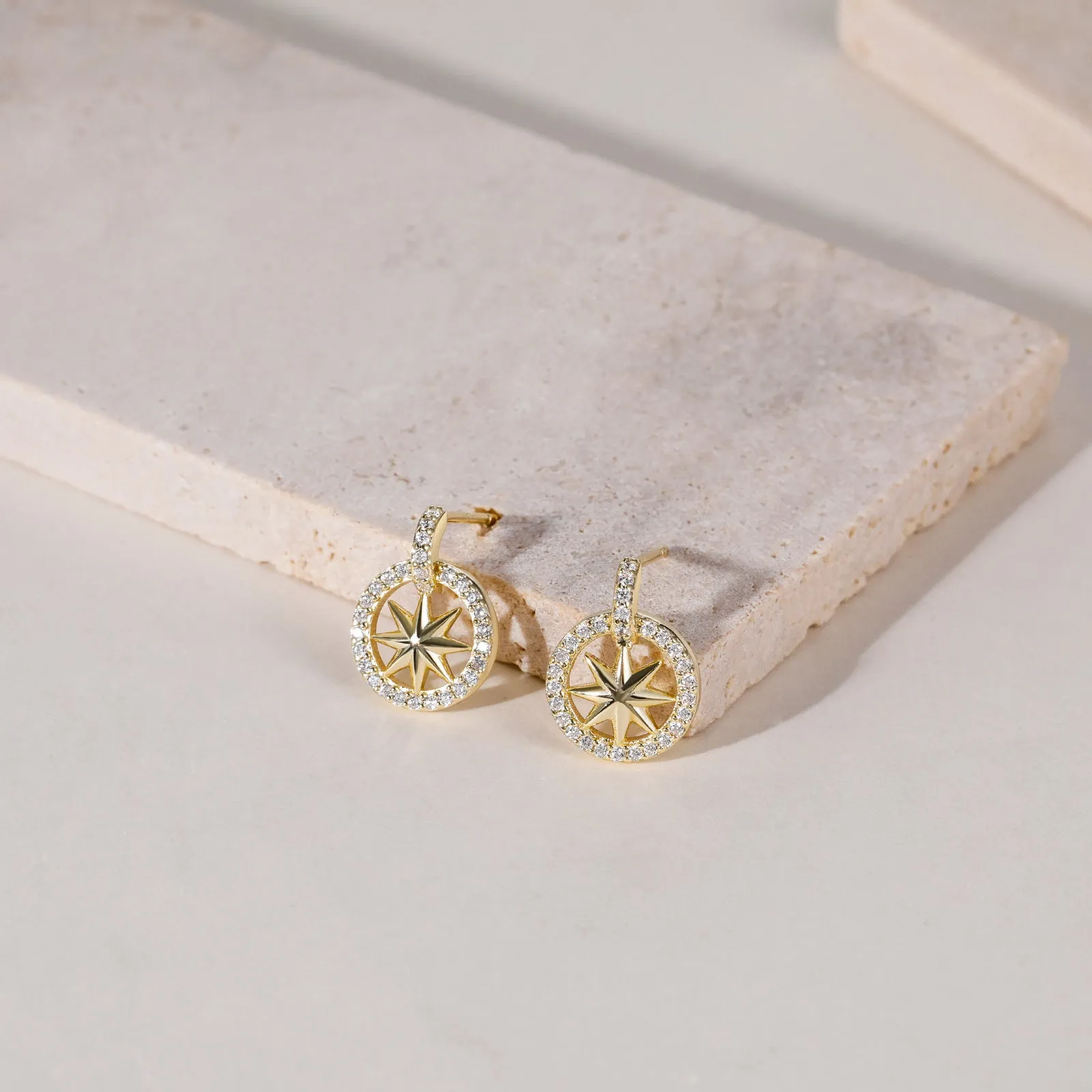 Round Charm Star Earring Studs For Women