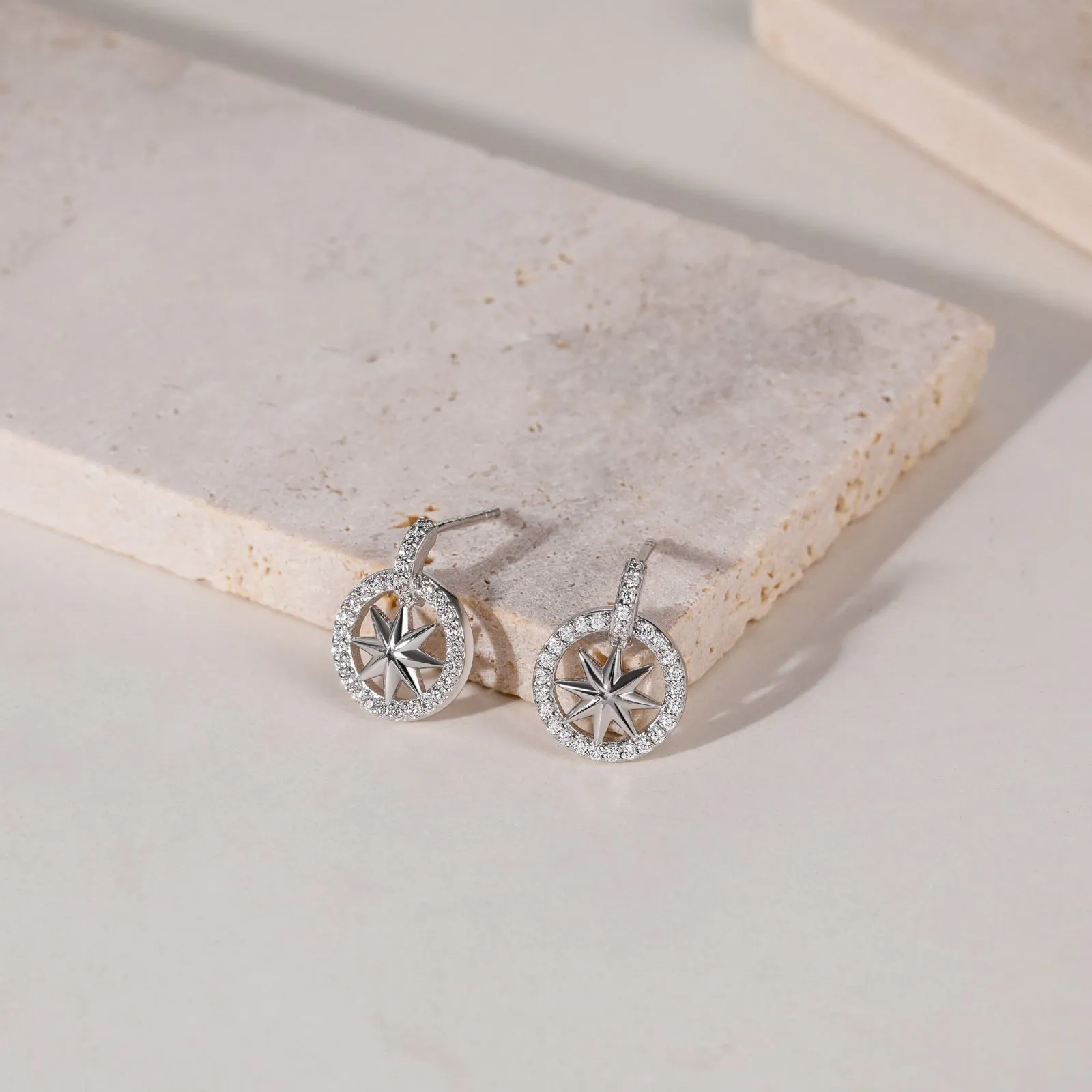 Round Charm Star Earring Studs For Women