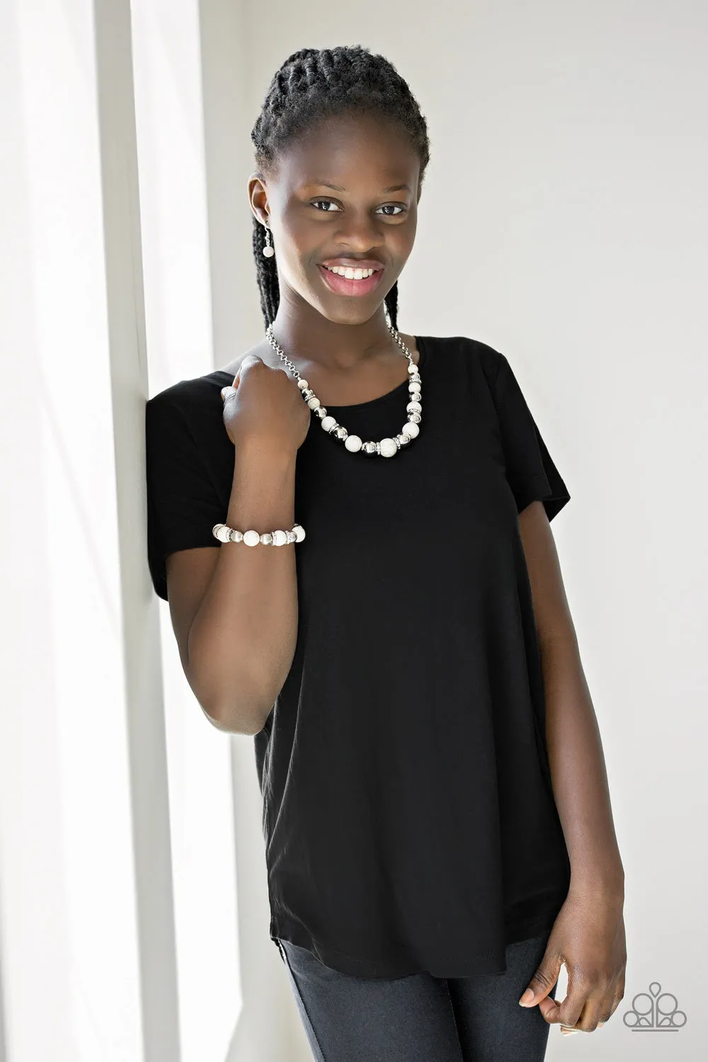 Ruling Class Radiance - White Paparazzi Bracelet - #2214