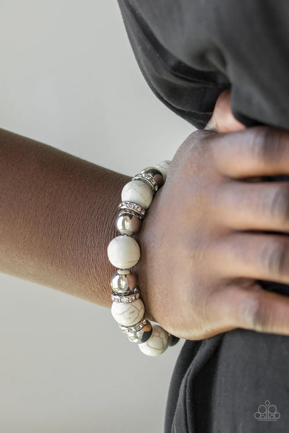 Ruling Class Radiance - White Paparazzi Bracelet - #2214