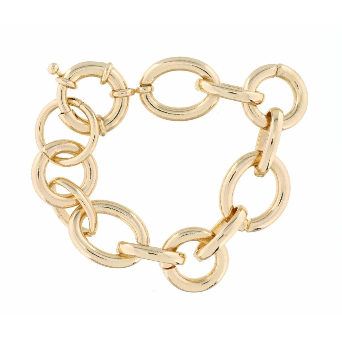 Shiny Gold Rolo Chain Bracelet
