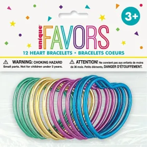 Shiny Heart Bracelets 12pk Party Favour