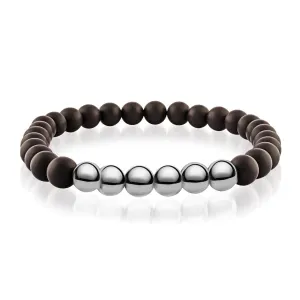 Shiny Hematite Matte Black Onyx Bracelet | Italgem Steel