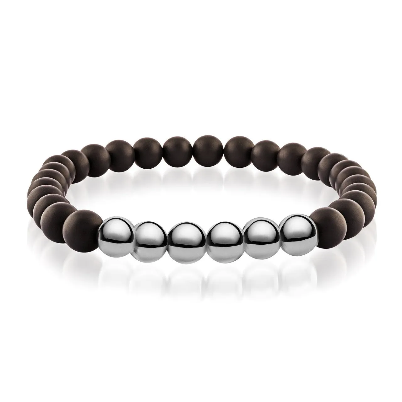 Shiny Hematite Matte Black Onyx Bracelet | Italgem Steel