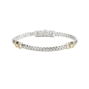 Silver And 18k Gold Dragon Weave Eternity Bracelet | Keith Jack