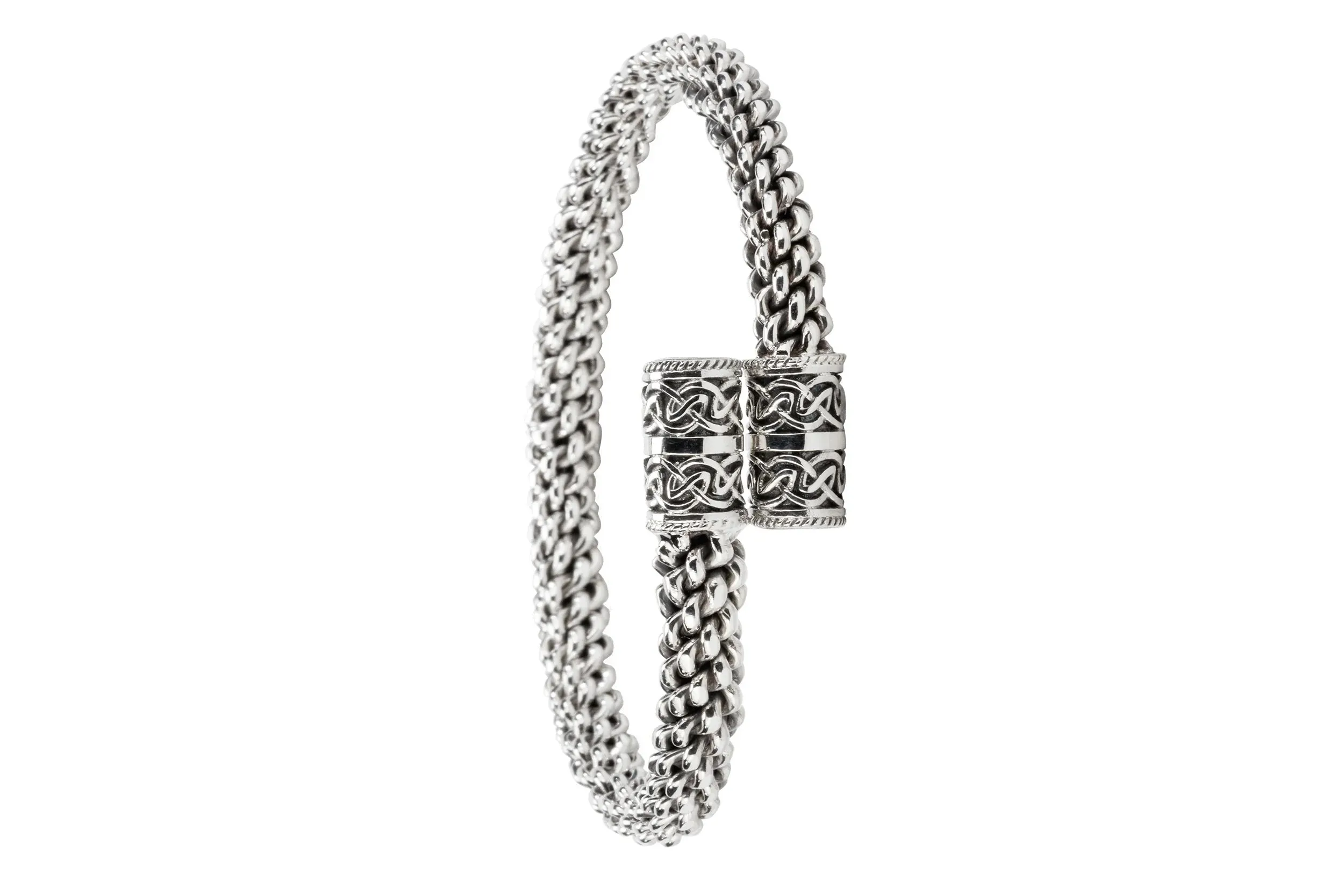 Silver Celtic Torc Heavy Bangle - Twist | Keith Jack