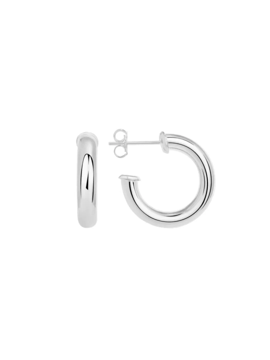Silver Chunky Hoop Earrings