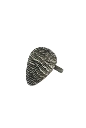 Silver Engraved Brushed Detail Ring