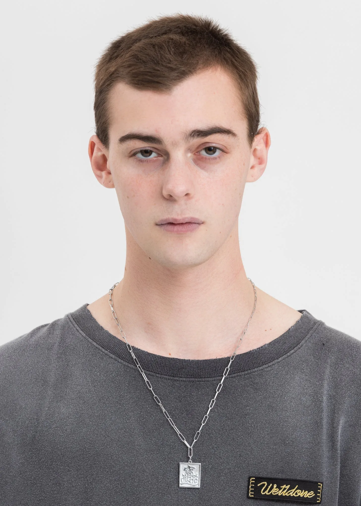 Silver 'LET'S RICH' Pendant Necklace