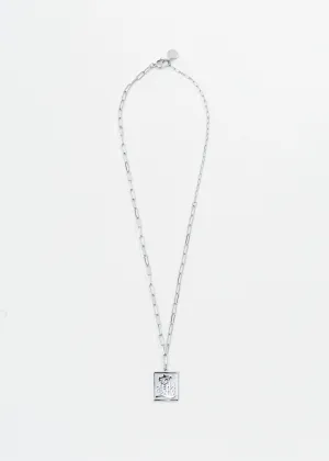 Silver 'LET'S RICH' Pendant Necklace