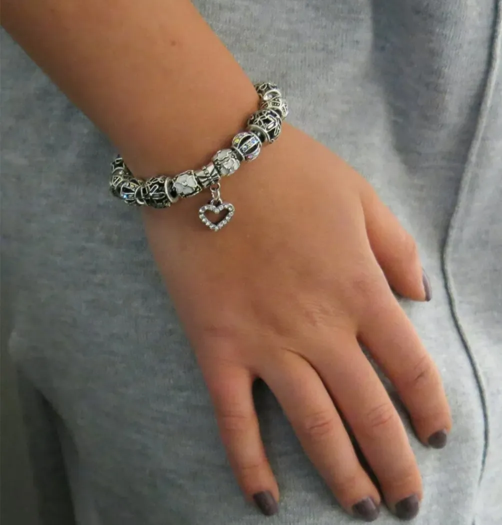 Silver Love Charms Bracelet