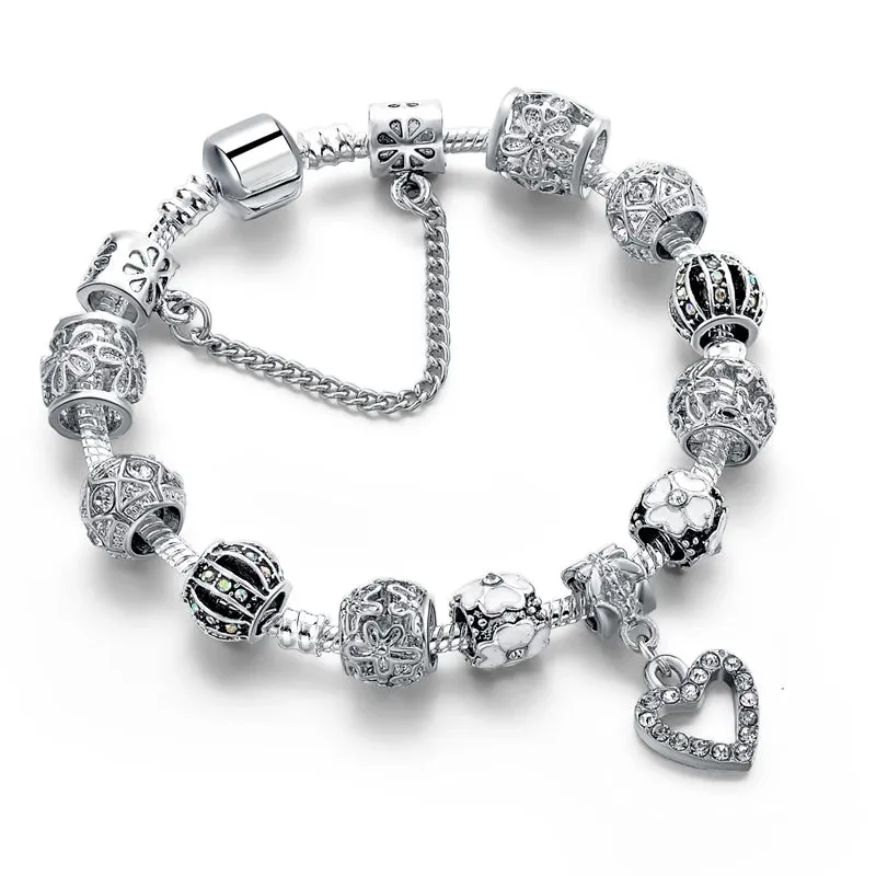 Silver Love Charms Bracelet