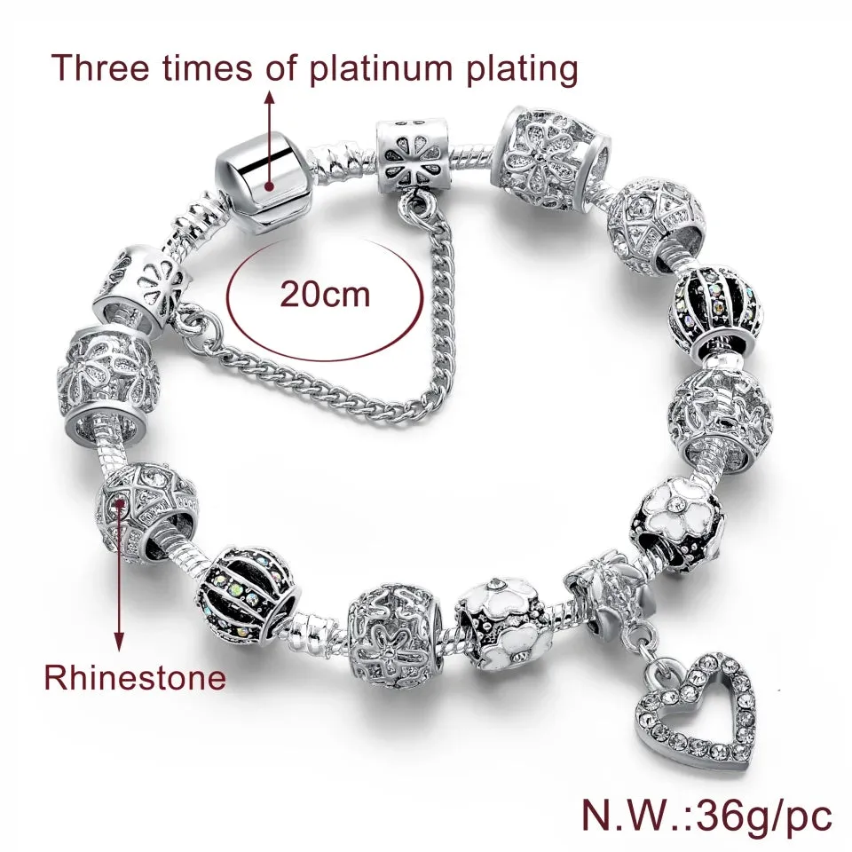 Silver Love Charms Bracelet