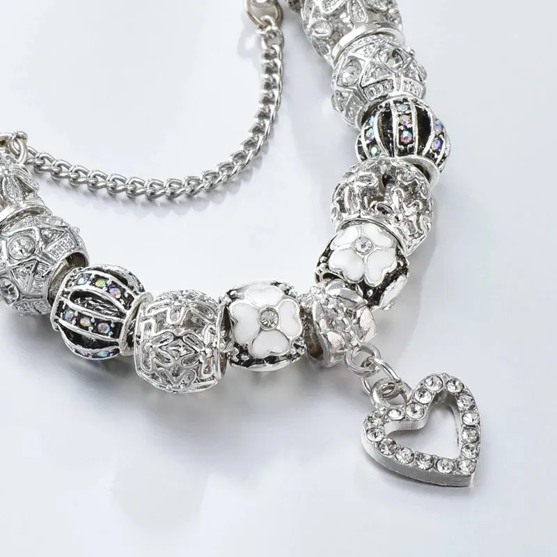 Silver Love Charms Bracelet