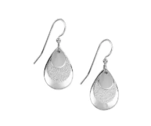 Silver Tear Drop Layered Earrings