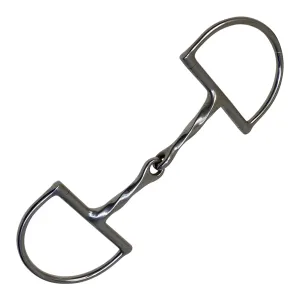 Slow Twist Dee Ring Snaffle Bit in Stainless Steel - 5.25"