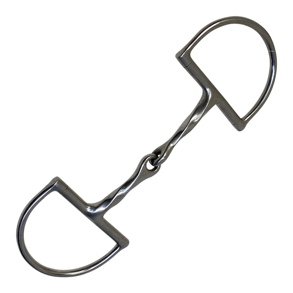 Slow Twist Dee Ring Snaffle Bit in Stainless Steel - 5.25"