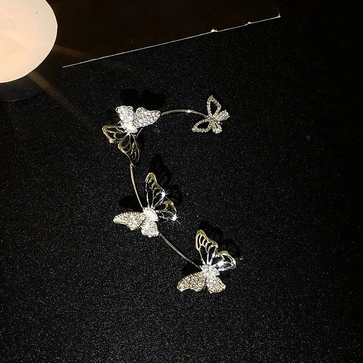 Sparkling Butterfly Ear Clips