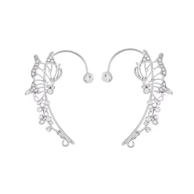 Sparkling Butterfly Ear Clips