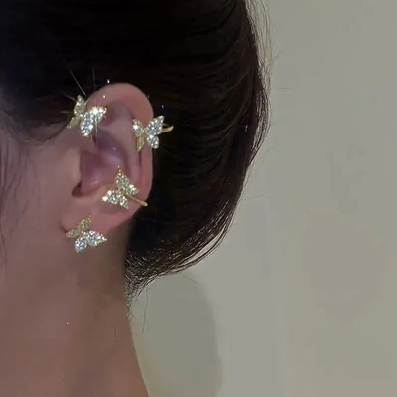 Sparkling Butterfly Ear Clips