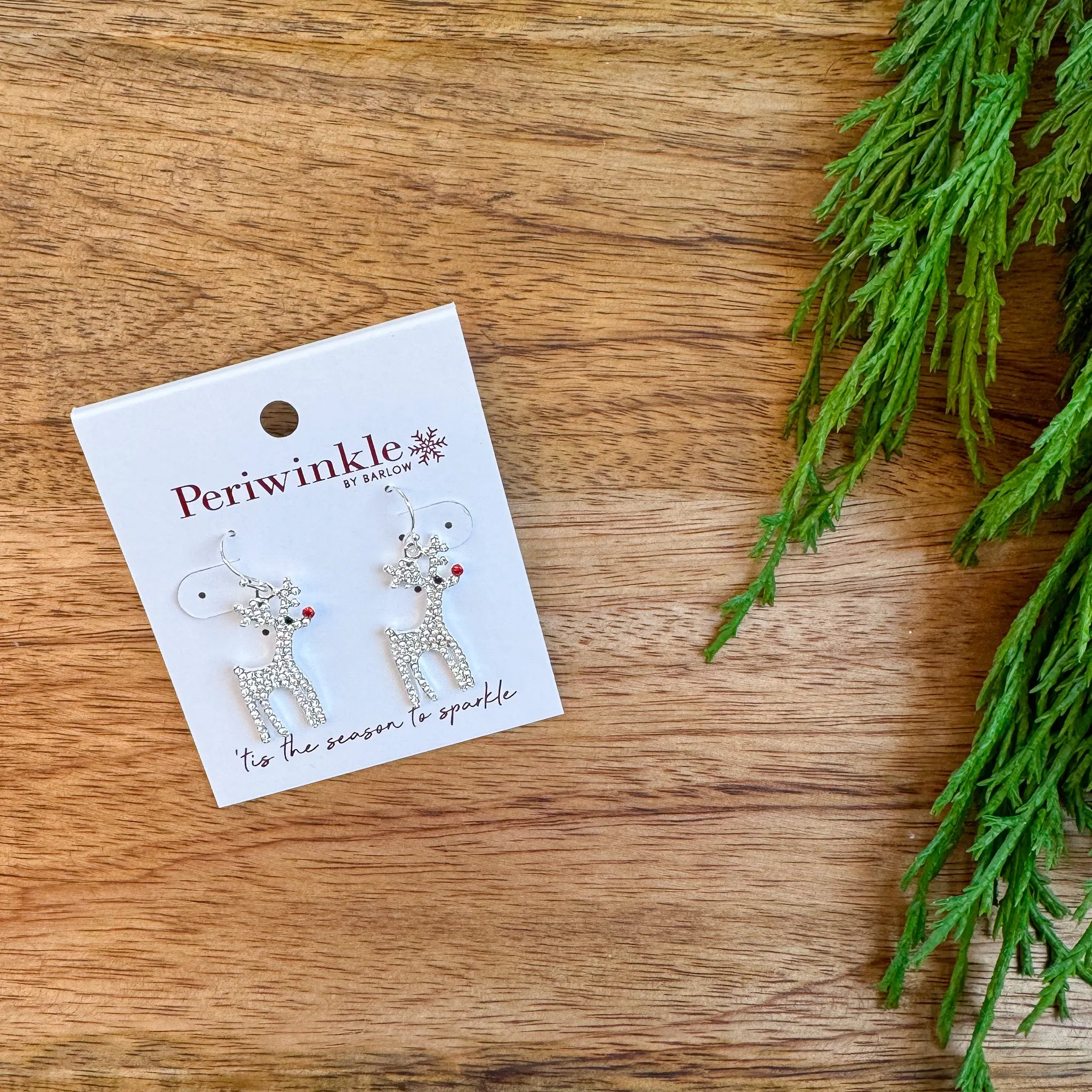Sparkling Crystal Rudolph Earrings