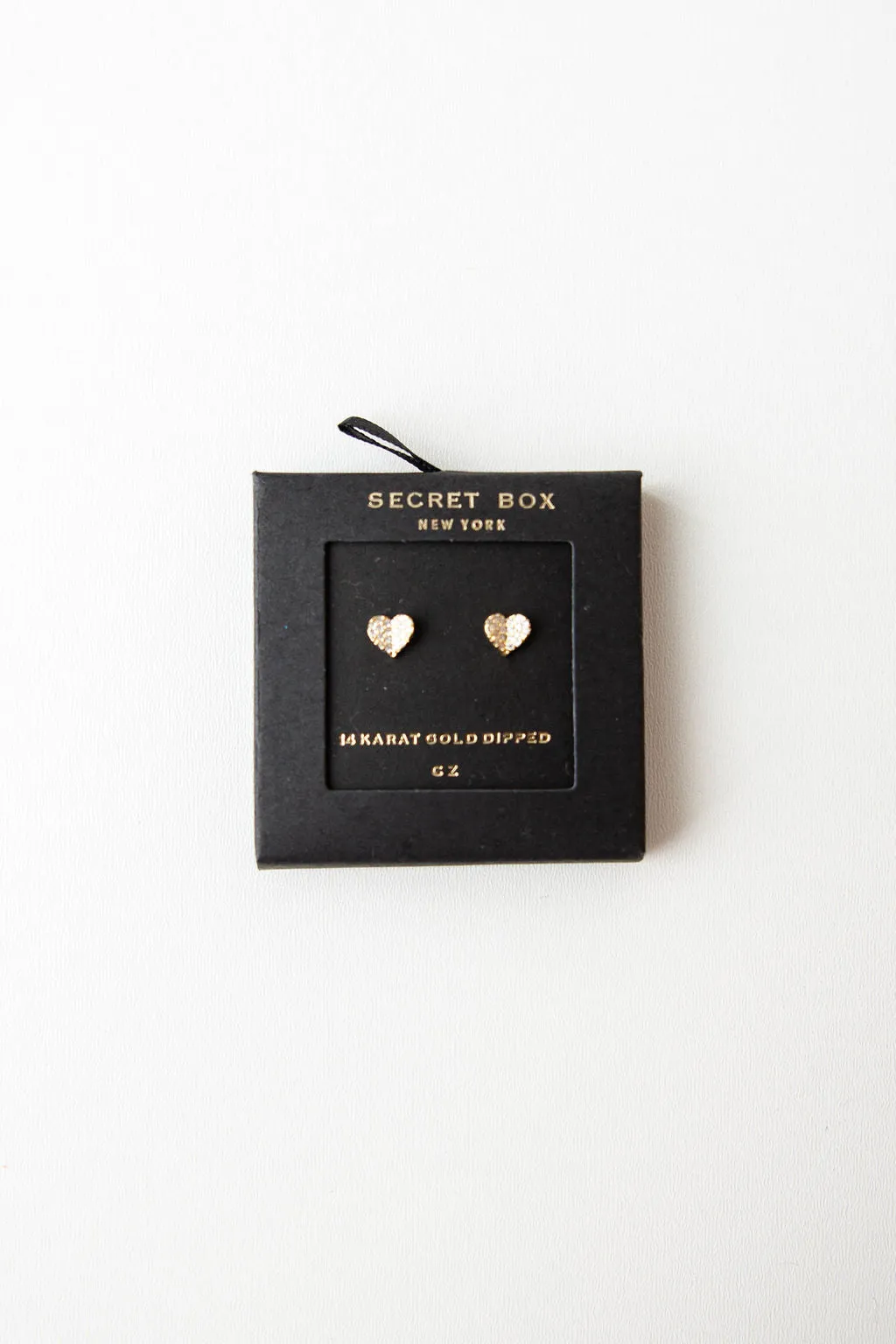 sparkling heart stud earrings