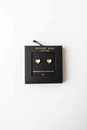 sparkling heart stud earrings