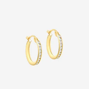 Sparkling Hoop Earrings - 16mm | 9ct Gold