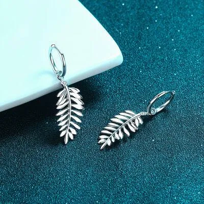 Sparkling Leaf Shape Moissanite Drop Earrings