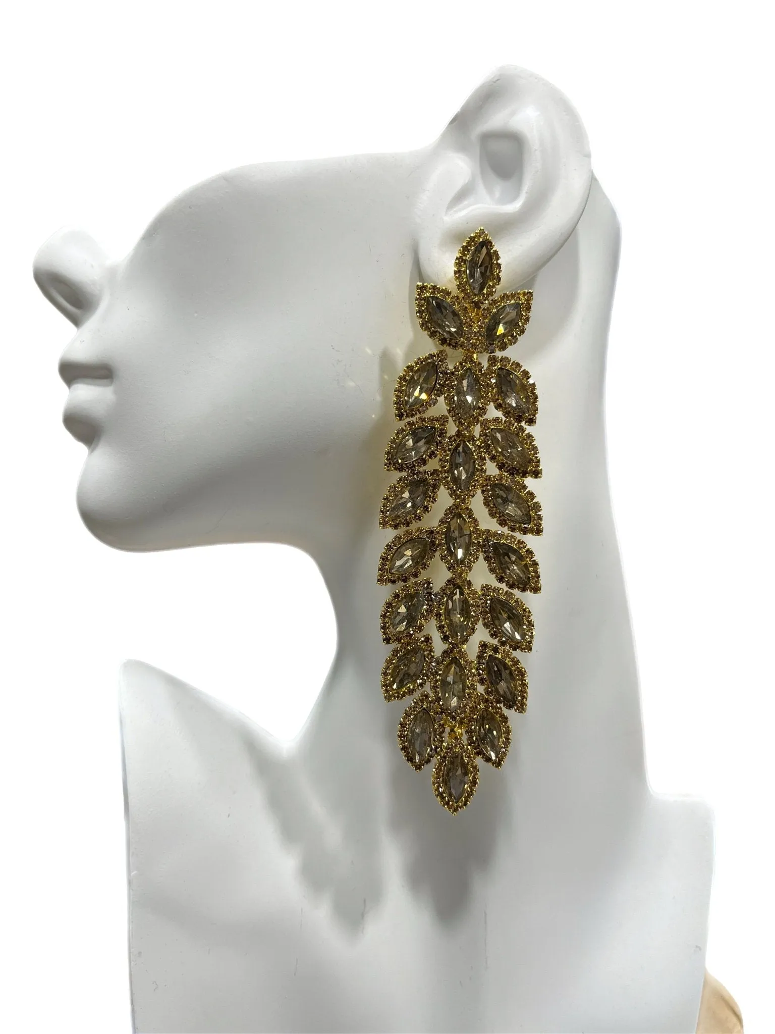 Sparkling Marquise Evening Earrings