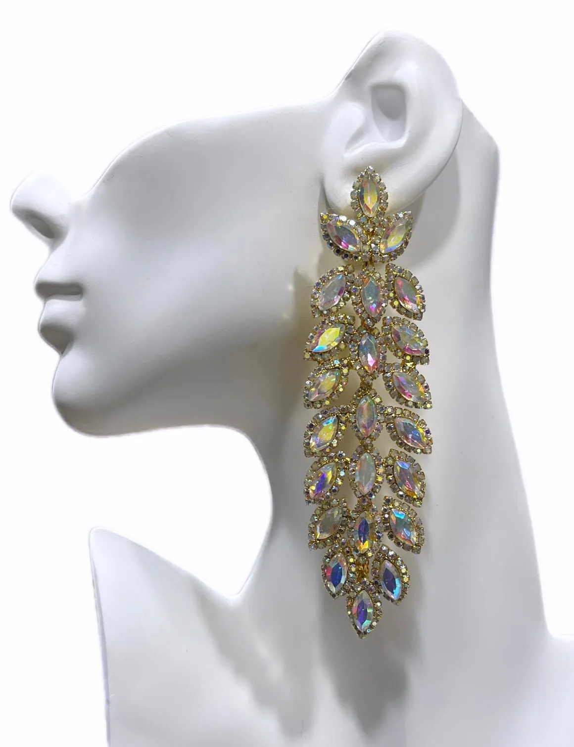 Sparkling Marquise Evening Earrings