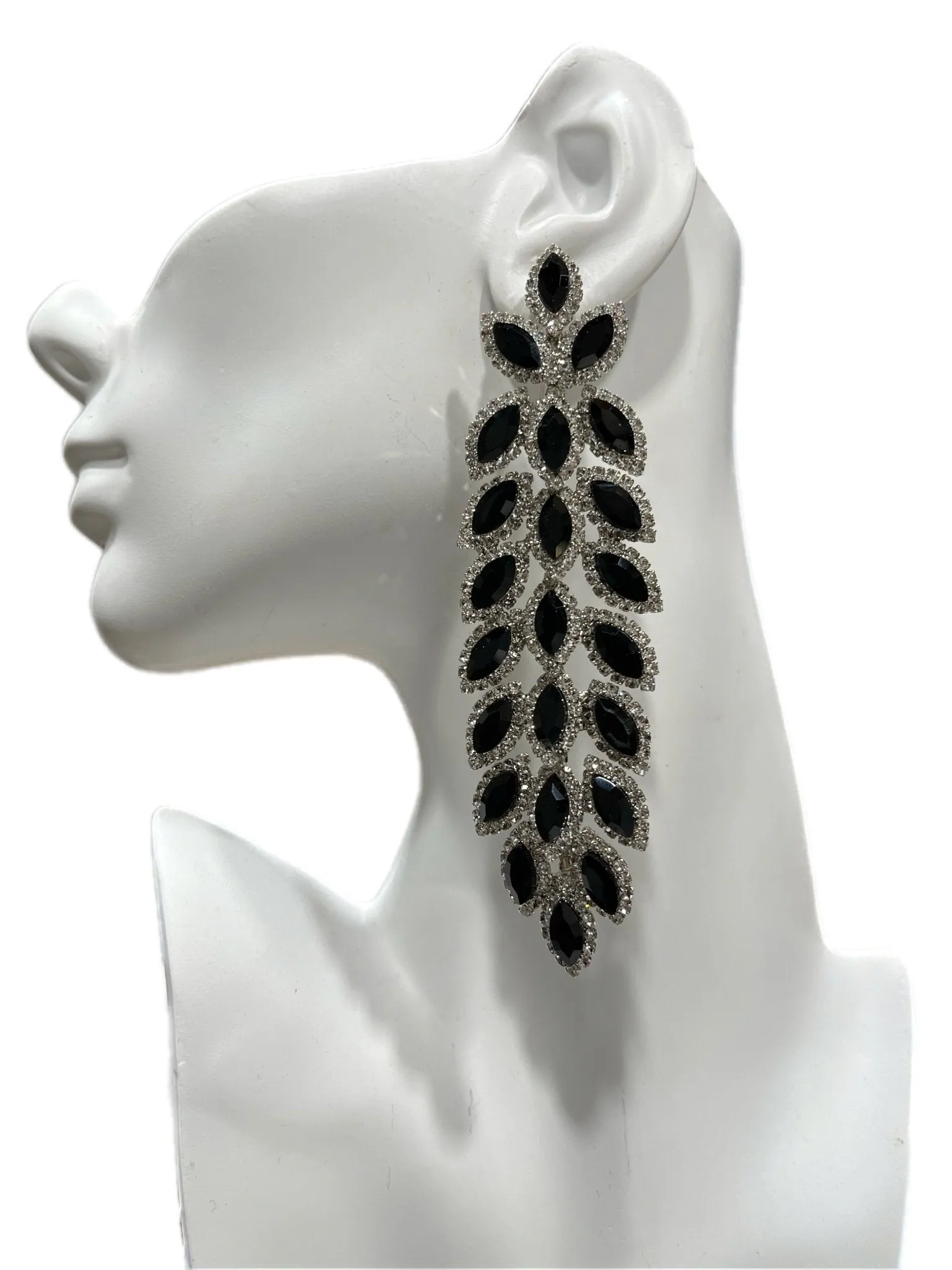 Sparkling Marquise Evening Earrings