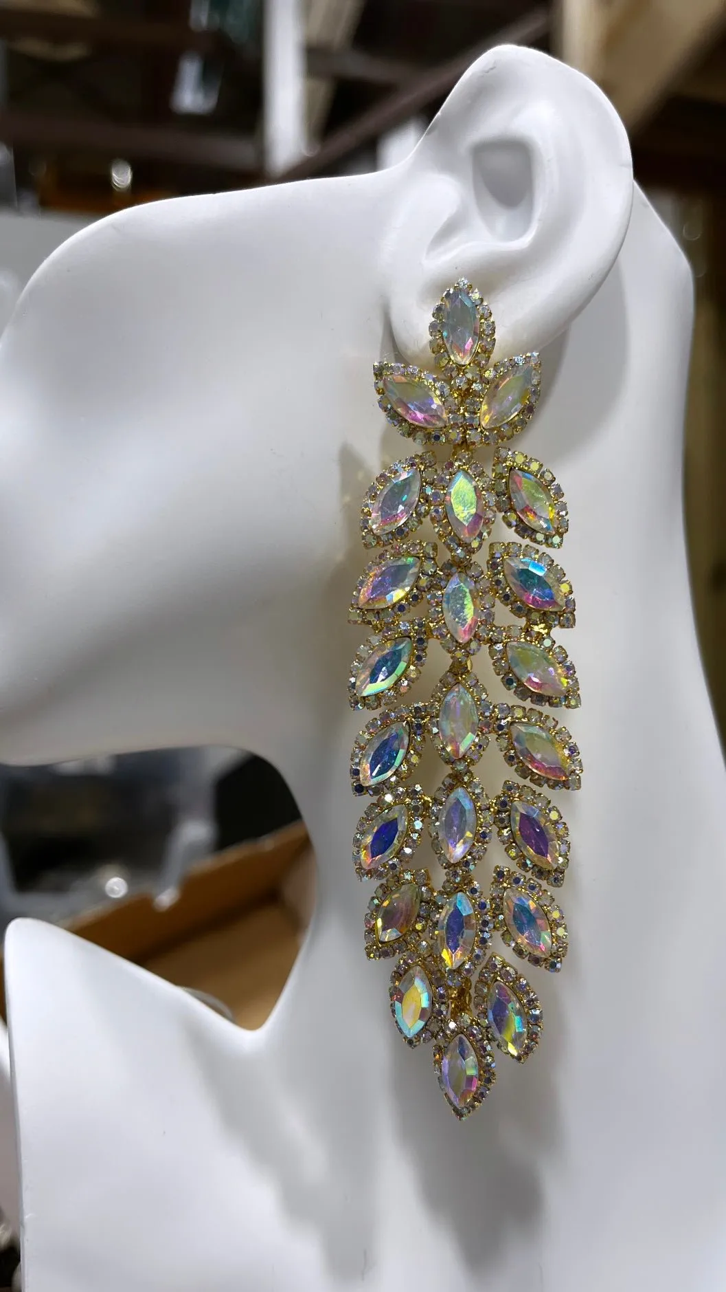 Sparkling Marquise Evening Earrings