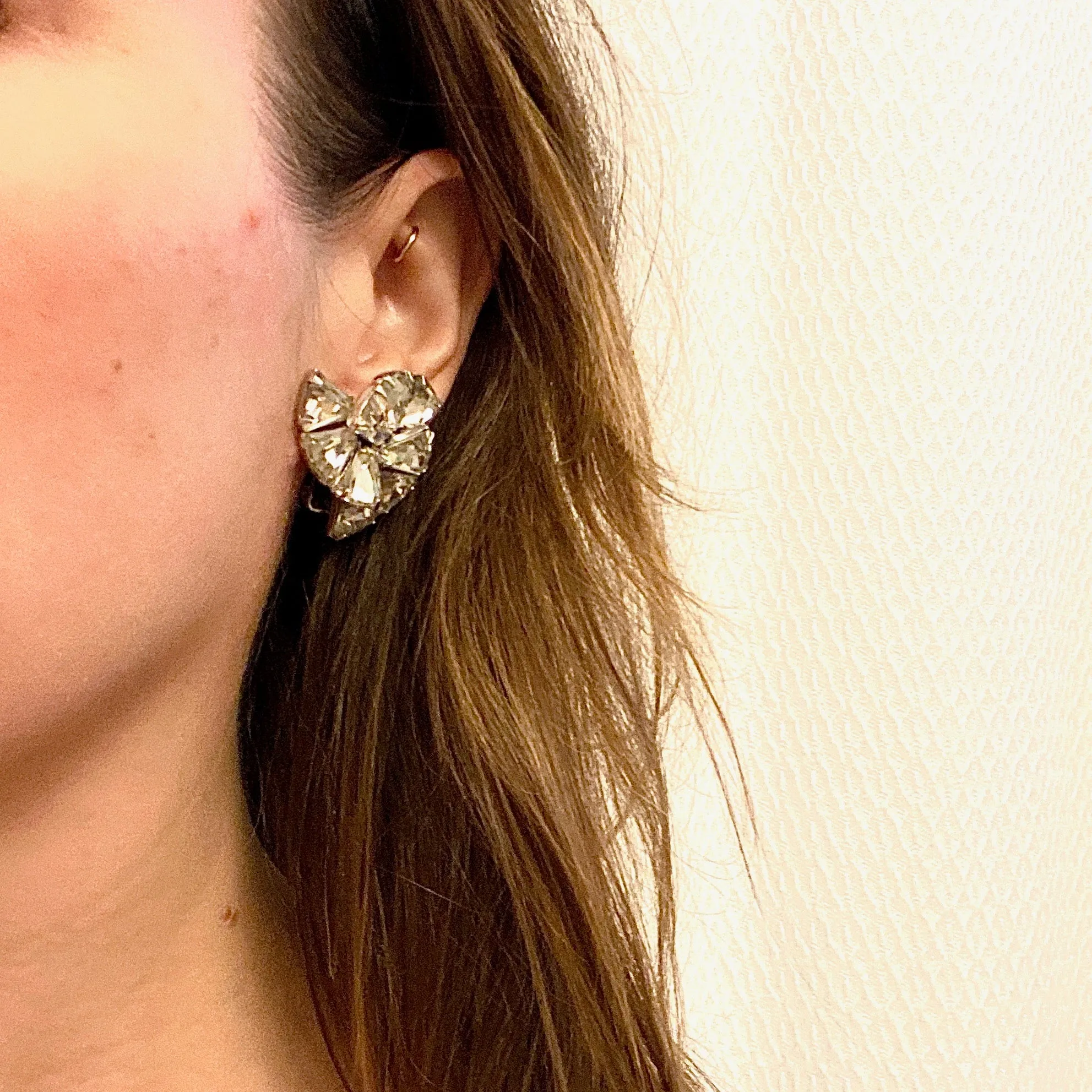 Sparkling Spiral Clip On Earrings