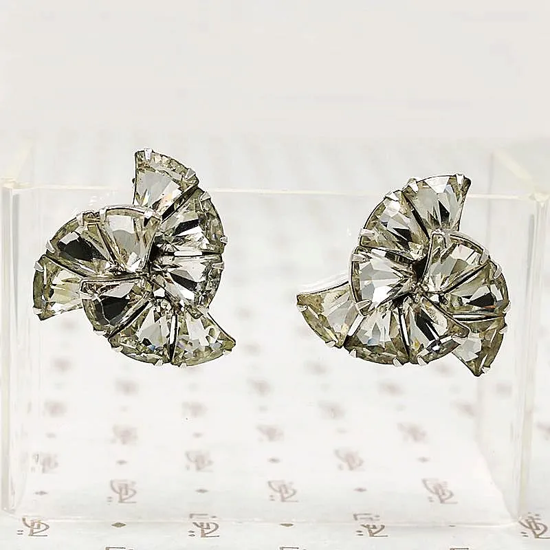 Sparkling Spiral Clip On Earrings