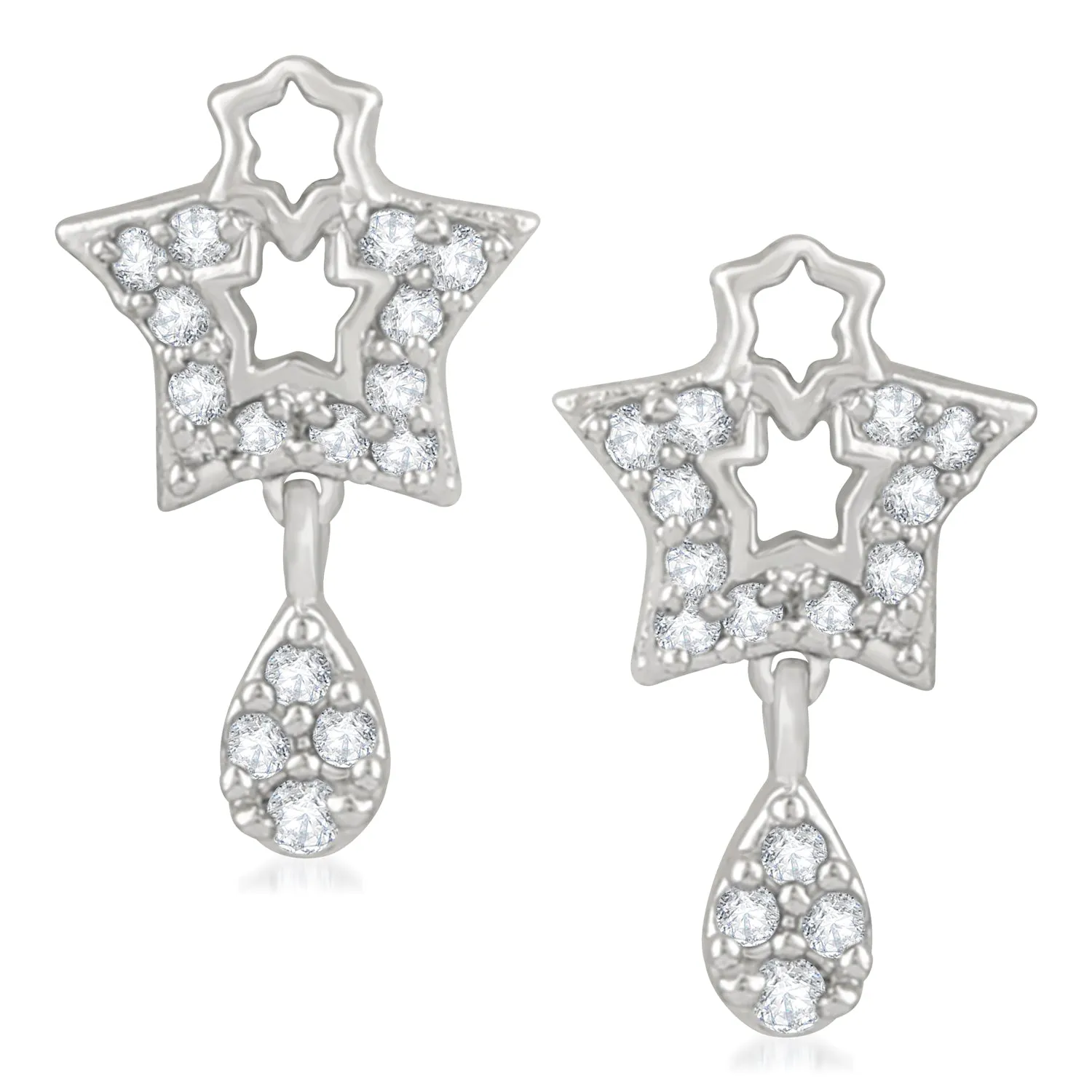 Sparkling Stars Cubic Zirconia Drop Earrings