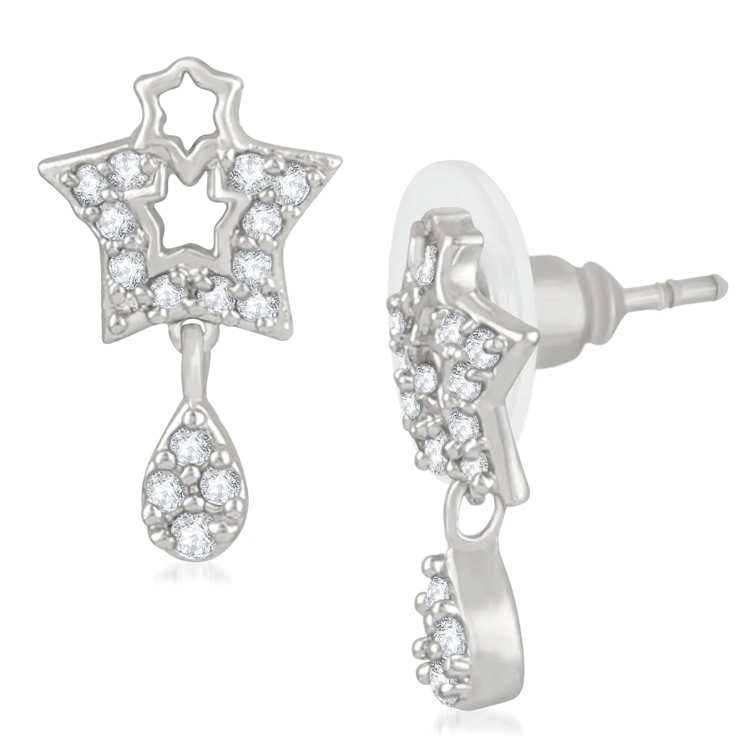 Sparkling Stars Cubic Zirconia Drop Earrings