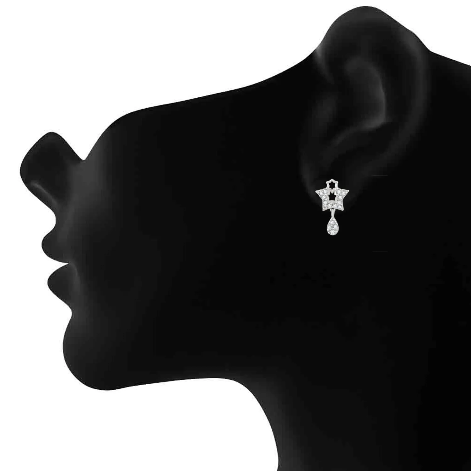 Sparkling Stars Cubic Zirconia Drop Earrings